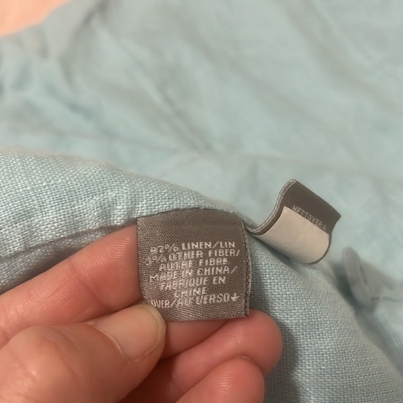 Ellen Tracy Light Blue Linen Blend Top Size 16 - Picture 10 of 12